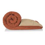 bien LIVING Plush Reversible Microfiber Comforter Double Bed | 220 GSM Wadding | 110 GSM Peached Extra Soft Microfiber Fabric,All Weather Comforter Double Bed (90 X 100 Inches) Rust + Sandy Beige