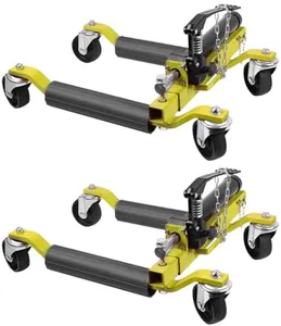 GarveeTech 2Pcs Car Wheel Dolly, 1500LBS Capacity Trailer Dolly with Hydraulic Tire Jack for Vehicle Positioning for Truck Rv Trailer, Yellow
