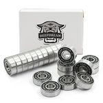 Premium 20Pcs 608rs Bearings Skateboard Bearings ABEC Bearings Chrome Steel Ball Bearing Longboard Bearings (8x22x7mm) for Quad Skate Double Rubber Sealed Miniature Deep Groove Bearings