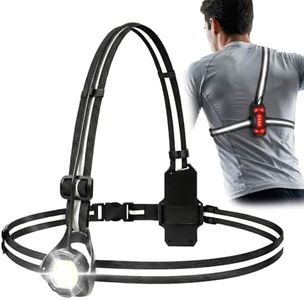 Running Light for Runners, Light Up Vest with Rear Red Warning Light, Black
