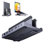 Laptop Docking Station Stand Dual 4K Monitor, QUUGE Dual HDMI Docking Station for Laptop, 2 HDMI (Single 4K@120Hz), 2 USB3.0 Ports, 100W PD, RJ45 Ethernet, Desktop Management 7-in-1 USB C Dock