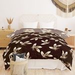 PRINDA Super Soft Velvet Reversible Quilted AC Comforter Cover, Quilt Cover Dohar Cover for Double 90X90(Inches) Comforter(Dohar) Color-Coffee Flower