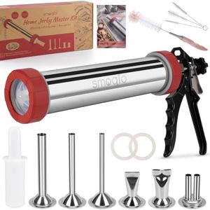 SMOQIO 2LB Jerky Gun Kits, 304 Stainless Steel Beef Jerky Gun