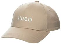 HUGO Men's Big Logo Cotton Baseball Hat, Light Taupe, One Size