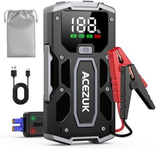 ACEZUK Starthilfe Powerbank 3000A 12V (Bis Zu 7,0L Benzin Oder 5,5L Diesel) Auto Starthilfe mit LED-Taschenlampe, großen Bildschirm, Jumper Bildschirm, Autobatterie Booster für SUV Motorrad Rasenmäher