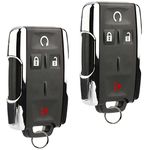 Key Fob Keyless Entry Remote Start fits Chevy Silverado Colorado / GMC Sierra Canyon 2014 2015 2016 2017 (M3N-32337100 Chrome), Set of 2