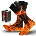 Heated Socks Electric Heated Socks for Men Women, Rechargeable Battery Heat Up to 9 Hours, Winter Washable Thermal Socks Foot Warmer for Outdoor Camping