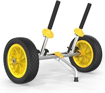 Bonnlo Kayak Cart Dolly Plug-in Kayak Wheels Width Adjustable 6.3"-18.7" Detachable Canoe Cart 1" Diameter Posts with 12" Solid Tires and Kickstand, Strap Free Kayak Trolley for Sit On Top Kayaks