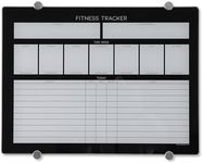 GLASSBOARD STUDIO High-End Tempered Glass Dry Erase Whiteboard - Ideal Planner, Goal and Task Board for Fitness Tracking - Perfect Schedule Board for Home, Apartment, and Gym Use (13.5in x 18in)