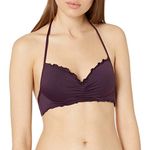 Hobie Junior's Ruffled Solidpush Up Bikini Top, Raisin, Small