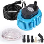 AKYPACH Pool Cover Pump Above Ground Water Removal Pump Swimming Pool Draining, Submersible Water Pump Sump with 16 Ft Drainage Hose & 25 Ft Power Cord 850GPH inGround 6 Adapters (Blue)