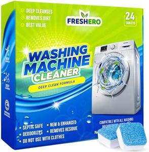 Washing Machine Cleaner Tablets [24-Pack] – Powerfully deep clean, descale, & deodorize. Effortlessly remove grime and odors leaving your washer fresh. Compatible with front/top loaders & HE machines.
