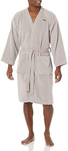 Lacoste Classic Pique 100% Cotton Peignoir de Bain, Micro Puce Grise, Taille Unique Femme
