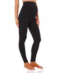 Foucome Women's Maternity Leggings Over The Belly Ultra Soft Pregnancy Workout Leggings (Black, M)