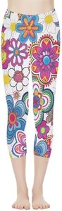 AFPANQZ Women's Yoga Leggings Seamless Compression Pants for Gym Sports Scrunch Butt Soft High Waisted Legging Work Out, Colorful Flowers, Large