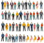 50pcs 1:50 Scale Sitting and Standing Painted People Figure Building Model Trains Layout O Scale Figures