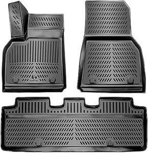 ELMASLINE Lot de tapis de sol en caoutchouc 3D - Pour Tesla Model 3 2017-2024 - Bord haut de 5 cm