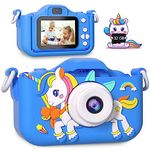 OAEBLLE Kids Camera Toddler Camera for Girls, Christmas Birthday Gifts for Girls Age 3-6, Kids Digital Camera for 7 8 9 10 12 Year Old, Selfie Camera for Kids, 32GB TF Card(Blue)