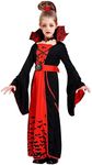 ThinkMax Halloween Vampire Costume for Girls，Kids Royal Queen Skirt for Halloween Dress Up Party,S(5-7 Years)