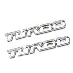 UpAuto 3D Metal Turbo Emblem Badge car stciker Accessories for All of car Models (Silver)