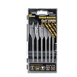 TOUGH MASTER Spade Drill Bits Set, 6 Piece ¼ Inch Quick Change Hex Shank, 10mm, 12mm,16mm, 18mm, 20mm, 25mm Flat Wood Drill Bits with Plastic Carry Case