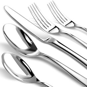 Silverware Set for 12, Heavy Duty Stainless Steel Silverware Set,60 Piece