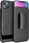 Aduro Combo Case with Kickstand & Holster for iPhone 13 Mini, Slim Shell & Swivel Belt Clip Holster, with Built-in Kickstand for Apple iPhone (5.4") 2021