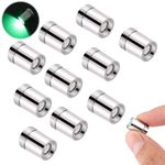 BTFO 10pcs LED Mini Lights, Small Led Lights for Dollhouse Silver Plastic Battery Included Tiny Electric Lights for Paper Lantern Party Decoration Crafts Dollhouse Accessories (Green Light)