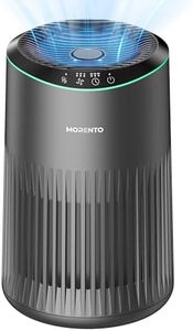MORENTO Air Purifiers for Home, Air Purifier for Smoke Pet Dander Odors with Fragrance Sponge, Small Air Purifier with Sleep Mode for Bedroom Office, Blue Ambient Light, MR2566, Grey, 1 Pack