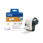 BROTHER, DK-11208 Label Roll, Large Address Labels, Black on White, 400 Labels, 38 mm (W) x 90 mm (L), Brother Genuine Supplies