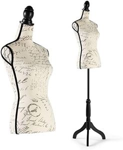 DRDINGRUI Corps de mannequin féminin debout, hauteur réglable de 132 cm à 170 cm, forme de robe à épingler avec base trépied pour présentation de bijoux