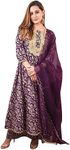 Janasya Indian Women's Violet Cotto