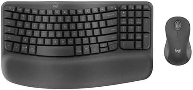 Logitech Wave Keys MK670 Combo, Wireless Ergonomic Keyboard with Signature M550 L Wireless Mouse, Comfortable Natural Typing, Bluetooth, Logi Bolt, for Multi-OS, Windows/Mac - Graphite