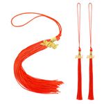 2024 Graduation Tassel, 3Pcs Soft Tassels for Graduation Cap with Charm Graduation Hat Decorations Party Ceremonies Gifts (Red)