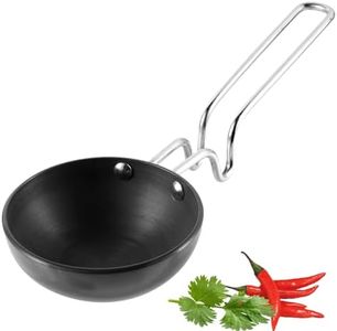 Vinod Black Pearl Hard Anodised Tadka Pan - Small | 3.25mm Thickness | Natural Stick Resistant | Metal Spoon Friendly | Balance Design Handle | 2 Year Warranty - Black