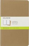 Moleskine Cahier Journal, Soft Cover, Large (5" x 8.25") Plain/Blank, Kraft Brown, 80 Pages (Set of 3)