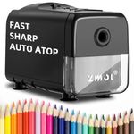 Zmol Electric Pencil Sharpener, Heavy Duty Classroom Pencil Sharpener, UL Listed Professional Pencil Sharpener for 6.5-8 mm No. 2/Colored Pencils with Stronger Spiral Blade, School Pencil Sharpener