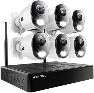 Night Owl 10 Channel Bluetooth Video Home Security Camera System with (6) Plug-in Wi-Fi 2K HD Indoor/Outdoor Spotlight Cameras with 2-Way Audio and 1TB Hard Drive (Expandable up to 10 Cameras)