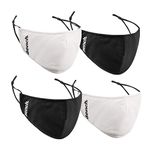 Bench. Fabric Masks, Breathable, Adjustable with Dust Filter Pocket 3 Layer Protection in White & Black, 4 mask Set (BEN10MK03 123)