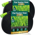 Soaker Hose - Flat Soaker Hose 150FT for Garden Beds, Water Garden Soaker Hose Linkable Consistent Drip Irrigation Hose Save 81% Water
