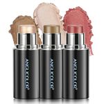 Anglicolor 3PC Contour Stick,Blush,Highlighter Makeup,Matte,Long Lasting,Smooth,Blendable,Floral Fragrance,Hydrating,Sensitive Skin Friendly,Better For Fair Skin