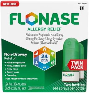Flonase Allergy Relief Nasal Spray, 24 Hour Non Drowsy Allergy Medicine, Metered Nasal Spray - 144 Sprays (Pack of 2) - Fall and Seasonal Allergy Relief