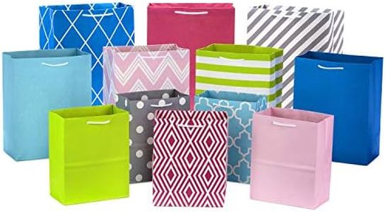 Hallmark Pastel Gift Bag Bundle in Assorted Sizes (Pack of 12-5 Medium 8", 4 Large 11", 3 Extra Large 14") for Birthdays, Mother's Day, Graduations, Baby Showers, Any Occasion
