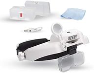 Lightcraft Professional LED Headband Magnifier with Bi-Plate Magnification & Loupe, LC1769USB