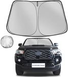 Fonowka Windshield Sun Shade for Toyota Tacoma 2016-2024 Foldable Sun Sunshade for Car Front Window Blocks UV Rays and Heat Automotive Interior Protector Custom Fit Accessories