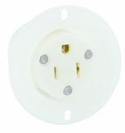 Leviton 5279-C 15 Amp, 125 Volt, Flanged Outlet Receptacle, Straight Blade, Industrial Grade, Grounding, White