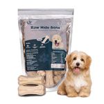 Luvfurpaws Rawhide Dog Chew Bones for Puppy - Enriched with Calcium, Healthy Bone Treat Chicken Flavour, 3 Inches, 1 Kg Pack