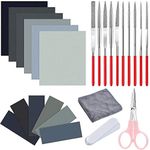 Akamino 26 Pieces Resin Casting Kits - Include Sand Papers Polishing Cloth Polishing Sticks Various Shapes Files and Scissors for Polishing Epoxy Resin Jewelry Making Tools Supplies