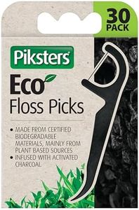 Piksters Eco Charcoal Floss Picks 30 Pieces Pack