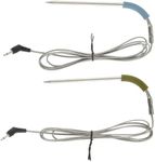 Dophee 2 Pack Meat Probe Replacement, 2.5MM Plug Temperature Probe Replacement for Weber Igrill Mini, Igrill 2, Igrill 3, iGrill Pro, with 2 Probe Clip Holders (Green & Blue)